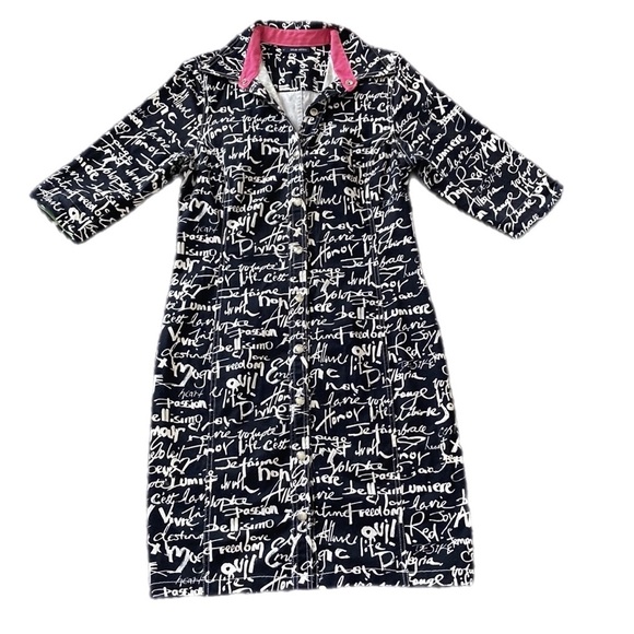 VINTAGE 90/Y2k graffiti print long sleeve pencil Dress - Picture 9 of 16